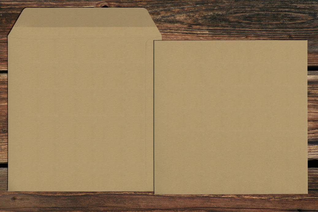 Versandtaschen 220x220 mm Nassklebend Recycling Kraft Hellbraun 120 g/qm